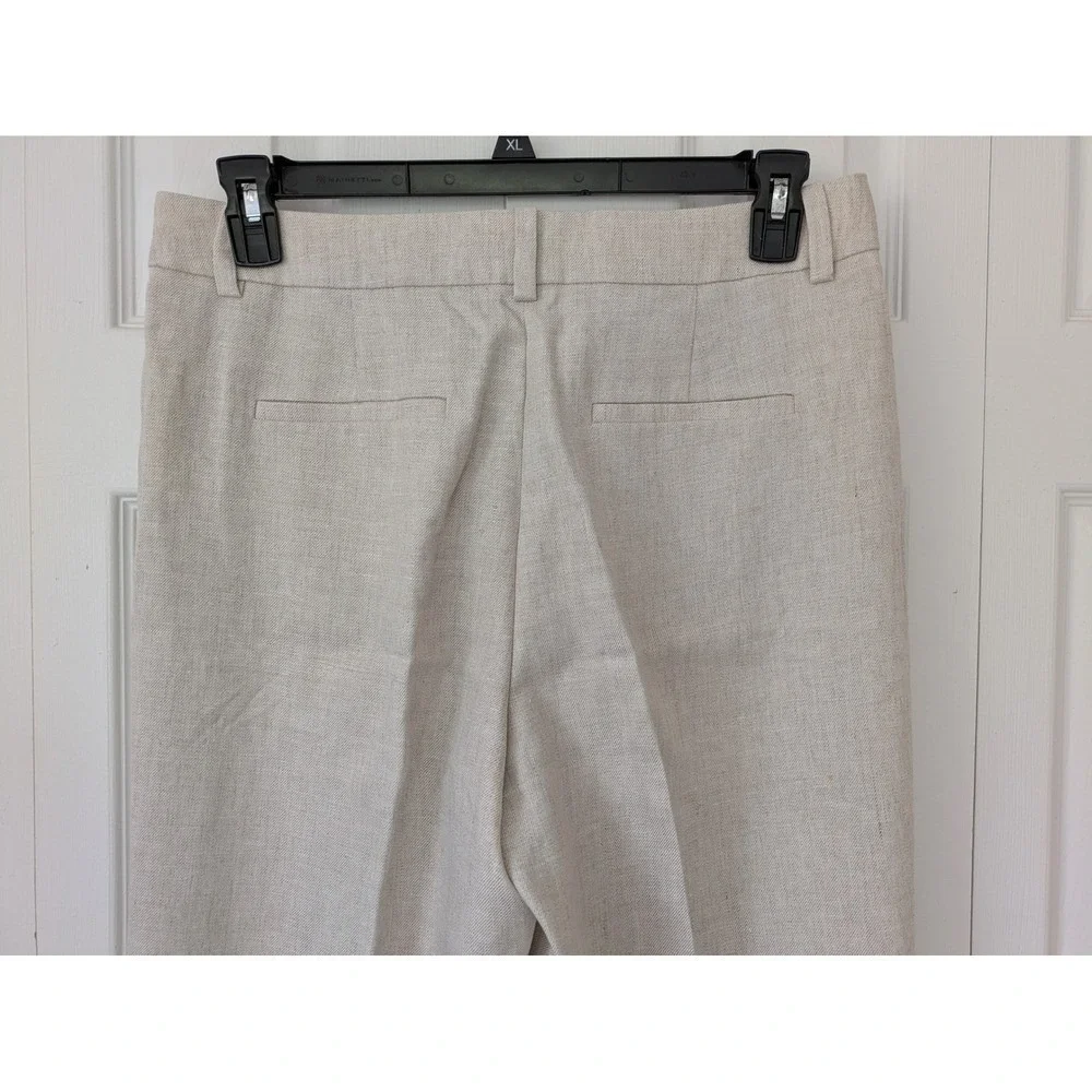 J. Crew Petite Carolina Flare Pant Stretch Linen Blend Size P12 Ivory‎ NWT $168